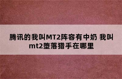 腾讯的我叫MT2阵容有中奶 我叫mt2堕落猎手在哪里